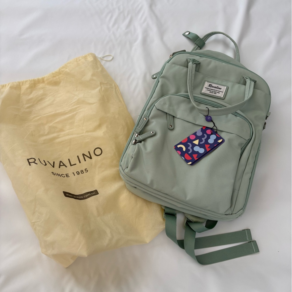 Ruvalino Green Backpack or diaper bag with Pockets new